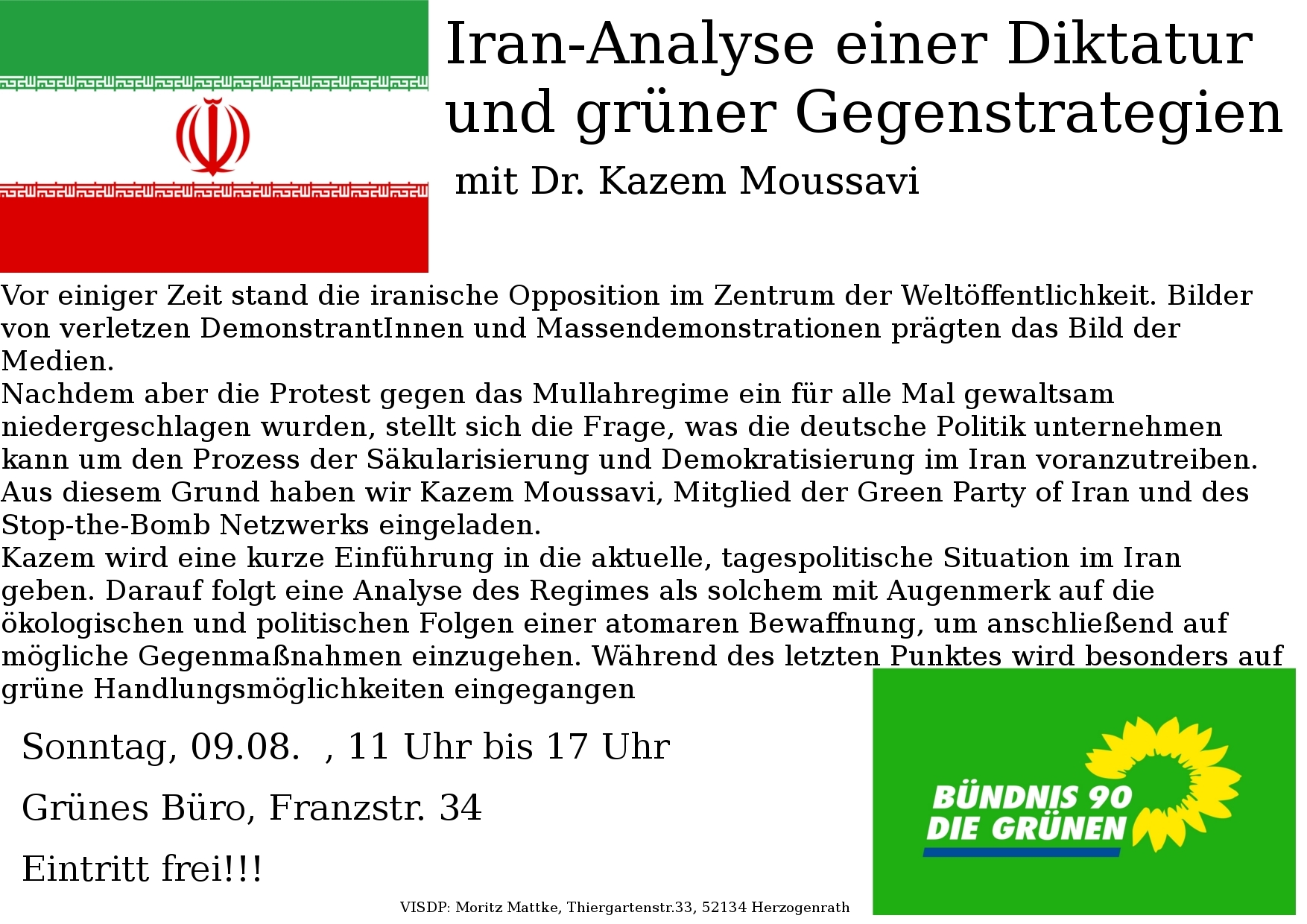 Offener Brief Der Green Party Of Iran Stop The Bomb